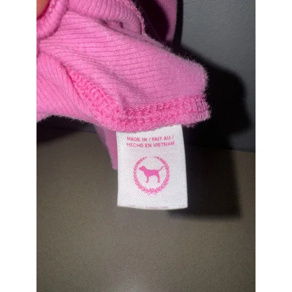PINK Victoria's Secret Y2K Ribbed Long Tank Top Hot Pink Racerback Size S - Picture 6 of 6